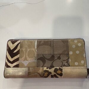Coach Patchwork Clutch in Neutral Tones